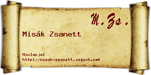 Misák Zsanett névjegykártya